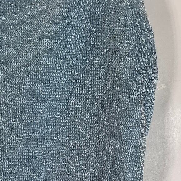 HUGO BUSCATI COLLECTION Women's Blue Shimmer Vintage Spaghetti Strap Dress SZ M - Picture 9 of 12
